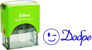 Штамп оцінка добре розмір 38х14 мм з оснасткою Shiny ECO rPET-842TOV25-SOC-0007