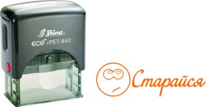 Штамп оцінка старайся розмір 38х14 мм з оснасткою Shiny ECO rPET-842TOV25-SOC-0009